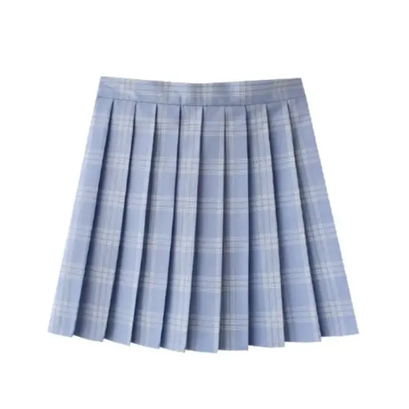 Summer Plaid Pleated Skirt With Korean Jk Skirt Uniform Japanese School Preppy A Line Mini Skirts