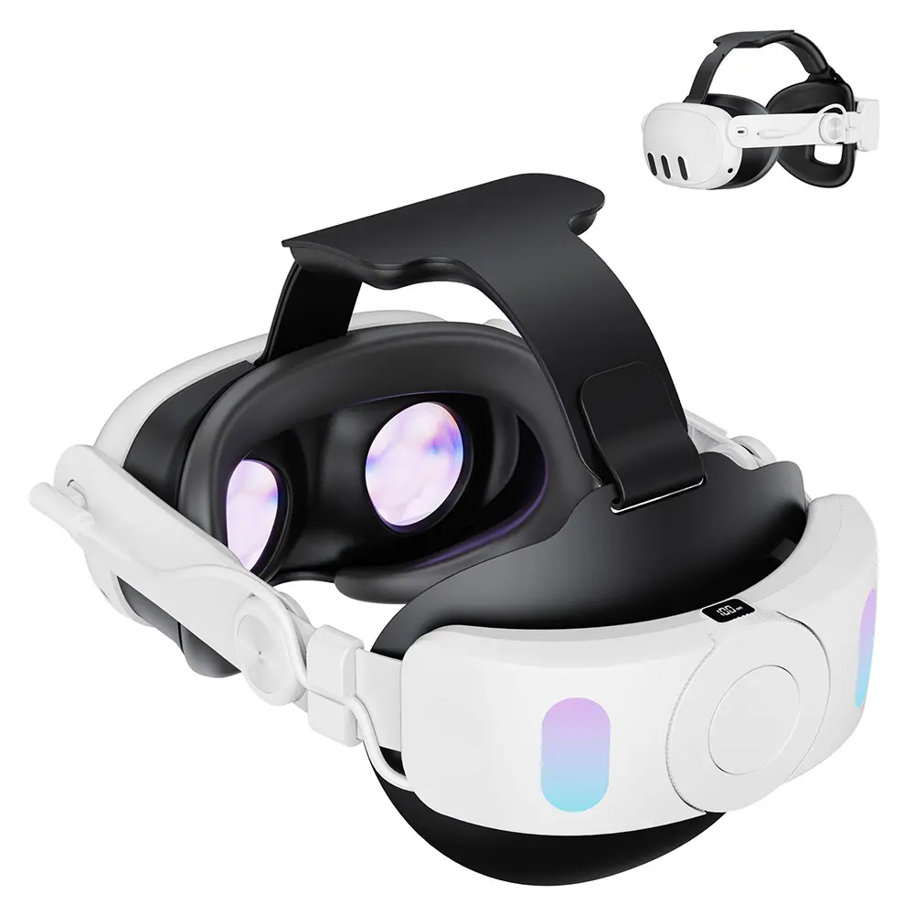 Adjustable Alternative Head Strap 6000mAh Rechargable Battery Head Belt Comfortable ABS for Meta Quest 3 VR Headset