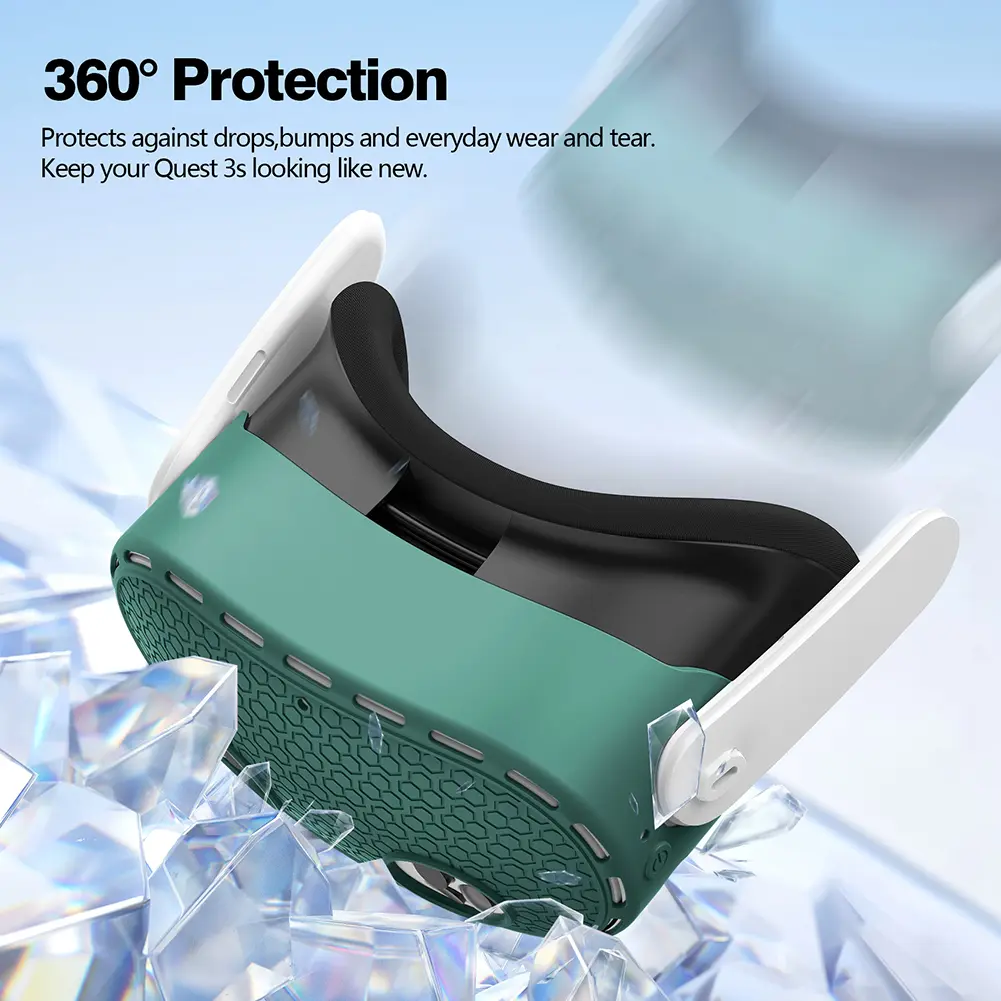 Silicone Host Protective Cover Drop-Proof Host Protector Waterproof VR Headset Protector for Meta Quest 3S VR Accessories