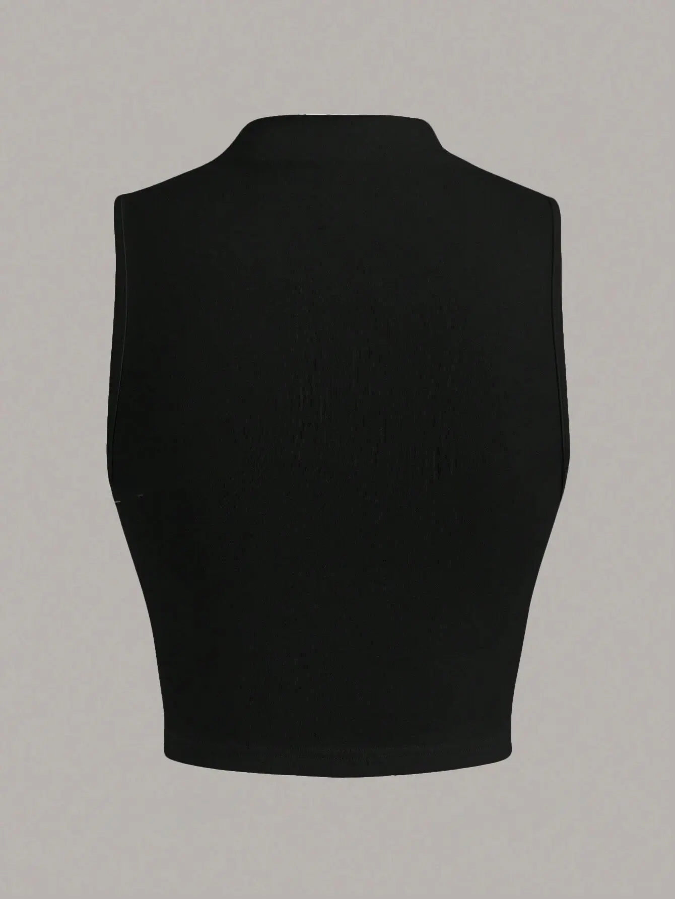 Casual Mock Neck Sleeveless Tank Top for Women Summer Sexy Solid Color Slim Fit Stand Collar Crop Top Streetwear 2024