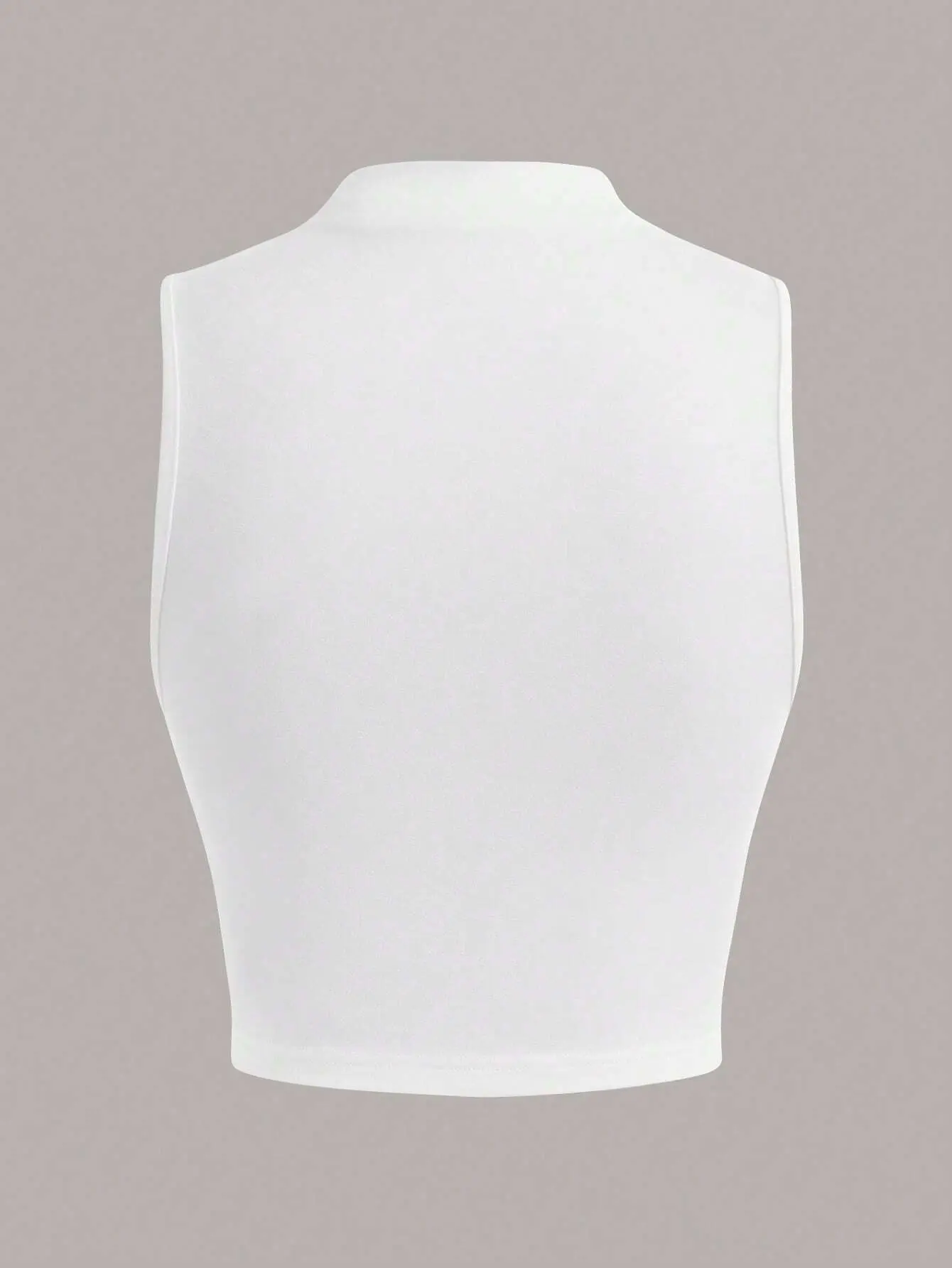 Casual Mock Neck Sleeveless Tank Top for Women Summer Sexy Solid Color Slim Fit Stand Collar Crop Top Streetwear 2024
