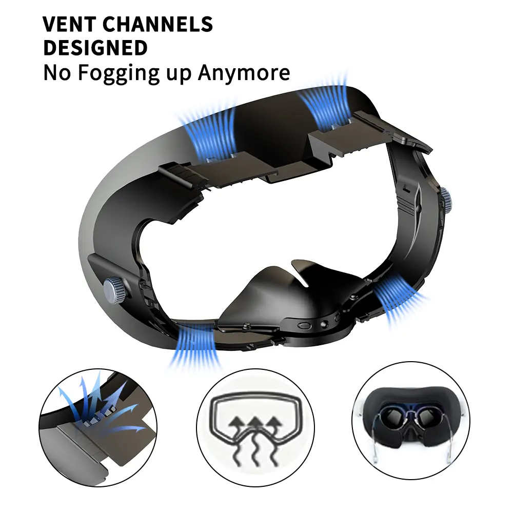 VR Adjustable Facial Replacement PU Leather Foam Bracket For Meta Quest 3 Comfortable Interface&Face Pad With Joystick Caps Gift
