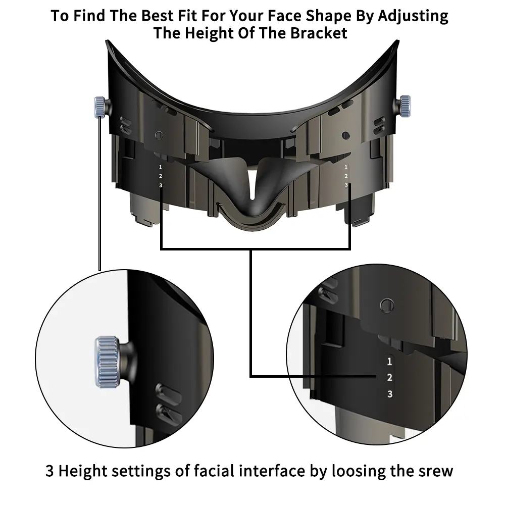 VR Adjustable Facial Replacement PU Leather Foam Bracket For Meta Quest 3 Comfortable Interface&Face Pad With Joystick Caps Gift
