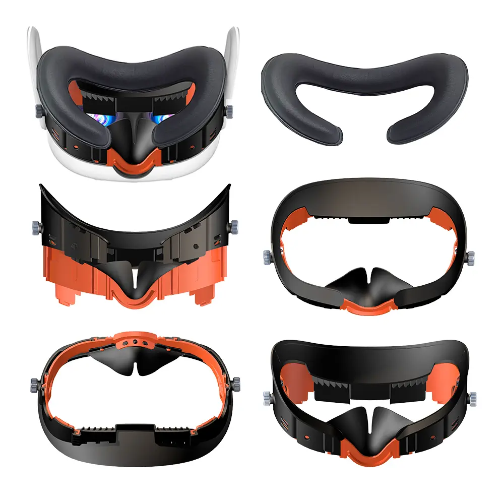 VR Adjustable Facial Replacement PU Leather Foam Bracket For Meta Quest 3 Comfortable Interface&Face Pad With Joystick Caps Gift