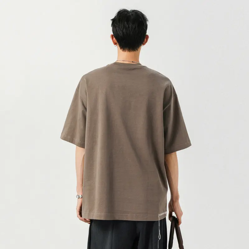 IEFB Niche Design Men's Tees Round Collar Hand-sewn Thread Contrast Color Casual Clothing Short Sleeved Loose Male Tops 9W2876