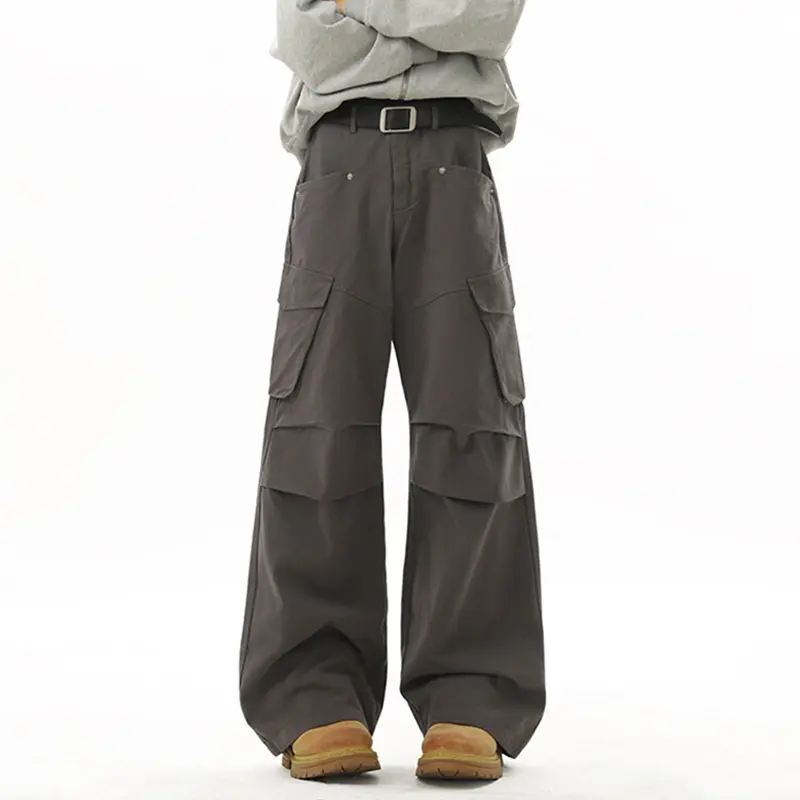 IEFB Three-dimensional Tailored Cargo Pants Pocket Decoration Summer Men Clothing Pleated Male Overalls New Trendy 9W3401