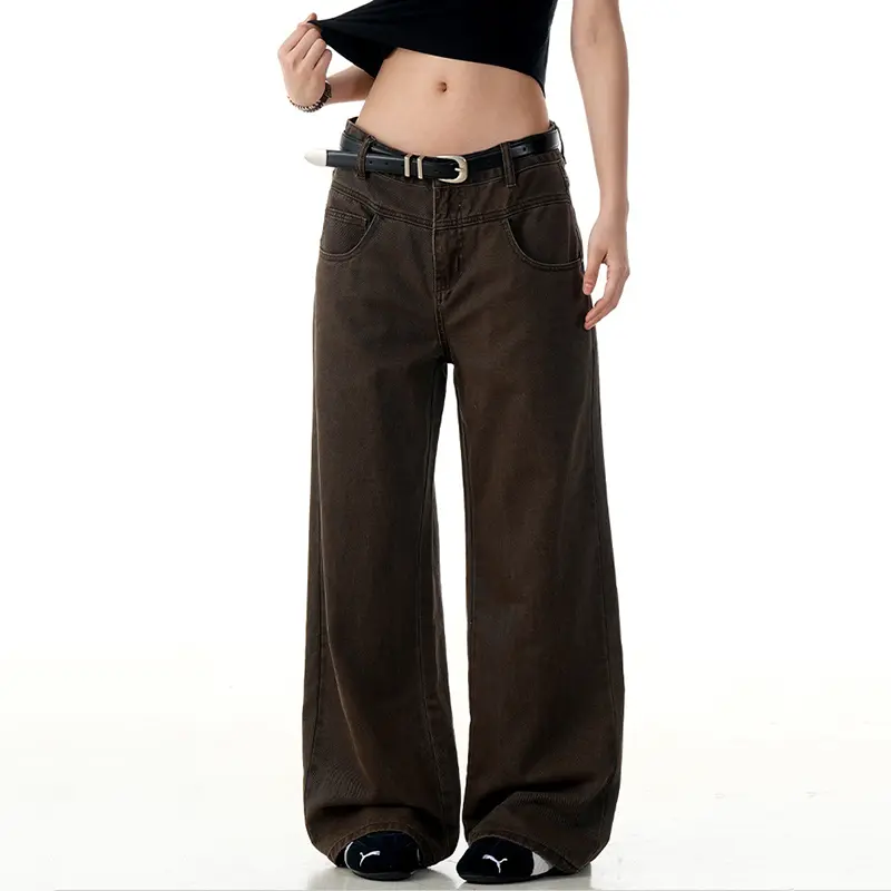 IEFB New Trendy Men's Denim Pants Washing Summer Solid Color Trousers Straight Loose Wide Leg Simple Male Jeans Cleanfit 9W2898