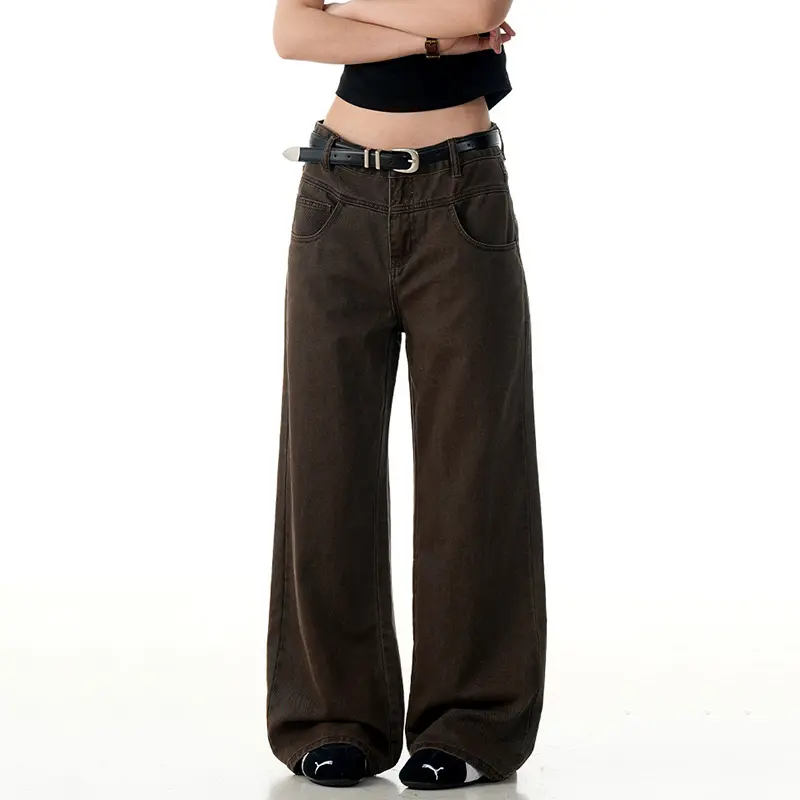 IEFB New Trendy Men's Denim Pants Washing Summer Solid Color Trousers Straight Loose Wide Leg Simple Male Jeans Cleanfit 9W2898