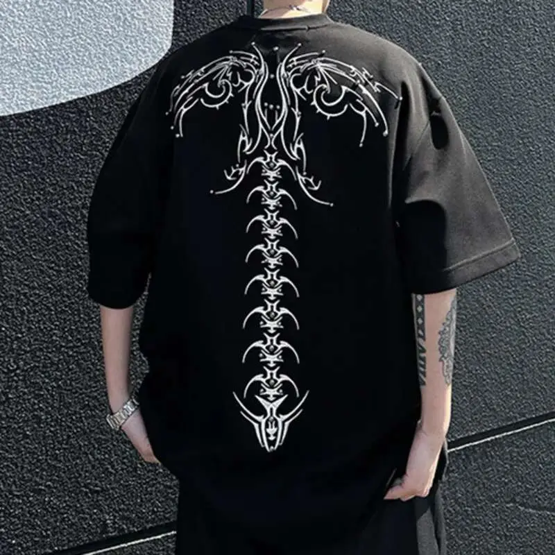 IEFB Men's T-shirts Short Sleeve New Krorean Fashion Embroidery Nail Pad Shoulder Decoration Tide Male Pullover Top 9W1664