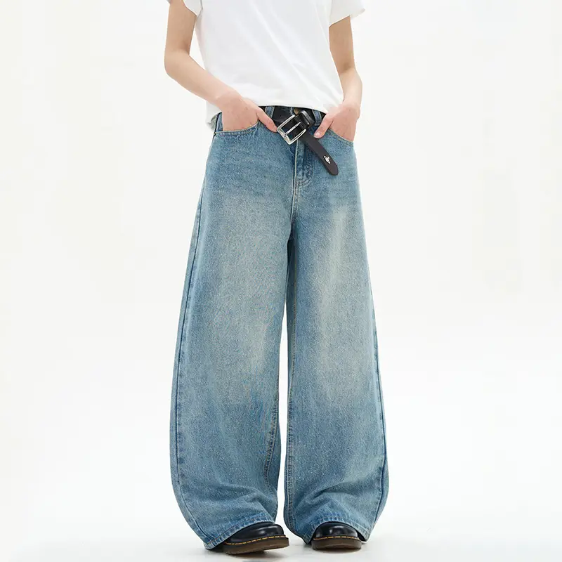 IEFB Trendy New Fashion Men's Jeans Washed Straight Leg Male Denim Pants 2025 Summer Streetwear Trend Trousers Men 9W2540