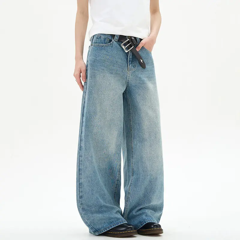 IEFB Trendy New Fashion Men's Jeans Washed Straight Leg Male Denim Pants 2025 Summer Streetwear Trend Trousers Men 9W2540