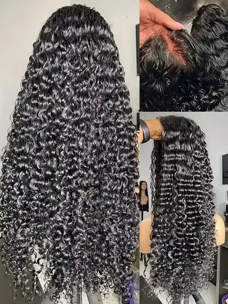 40 46 Inch Deep Wave 13x6 13x4 Hd Lace Front Human Hair Wig 250 Density Water Curly 360 Lace Frontal Wigs Human Hair For Women