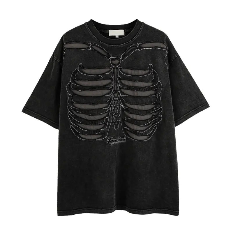IEFB Men's T-shirts Short Sleeve Doublelayer Pattern Trendy New Krean Style Washed Personalitiy Pullover Male Clothing 9W2146