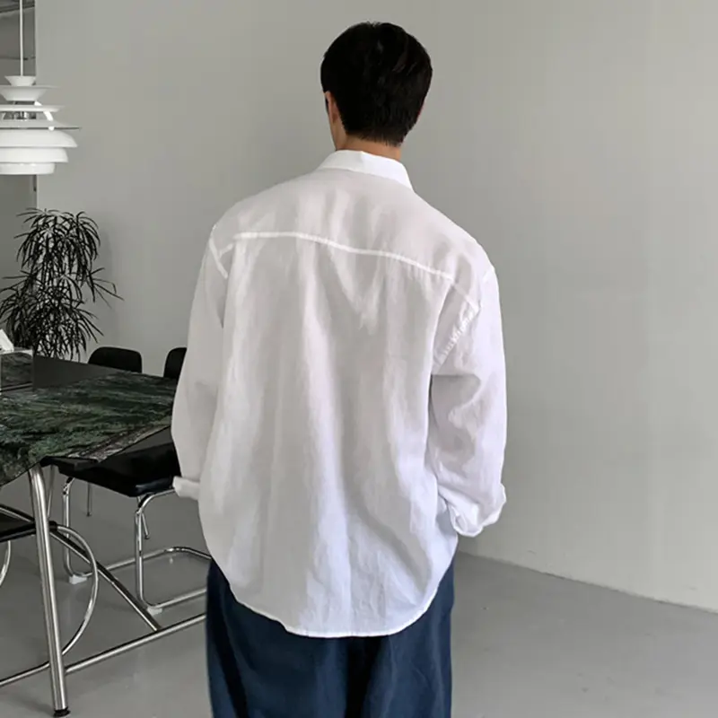 IEFB Men's Shirts Long Sleeve New Korean Style Solid Color Stylish Turn-down Collar Causal Trendy Male Loose Clothing 9W1981