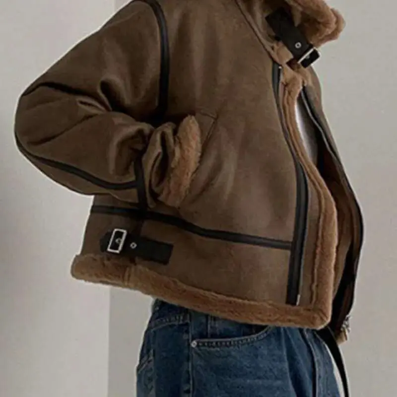 IEFB Leather Cotton Coat For Men's Winter Korean Style Loose Lamb Suede Motorcycle Pu Padded Jacket Trend Male Spring New 9C3184