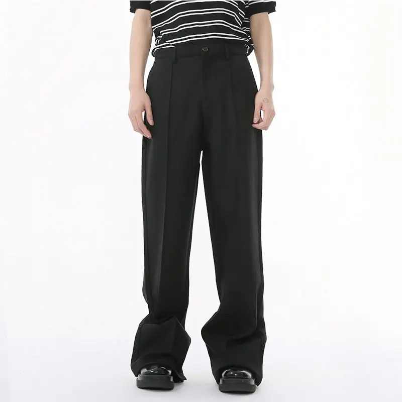 IEFB Men's Suit Pants Solid Color Design Micro Flared Fashion Korean Tide Casual Male Handsome Trousers Summer 2025 9W1586