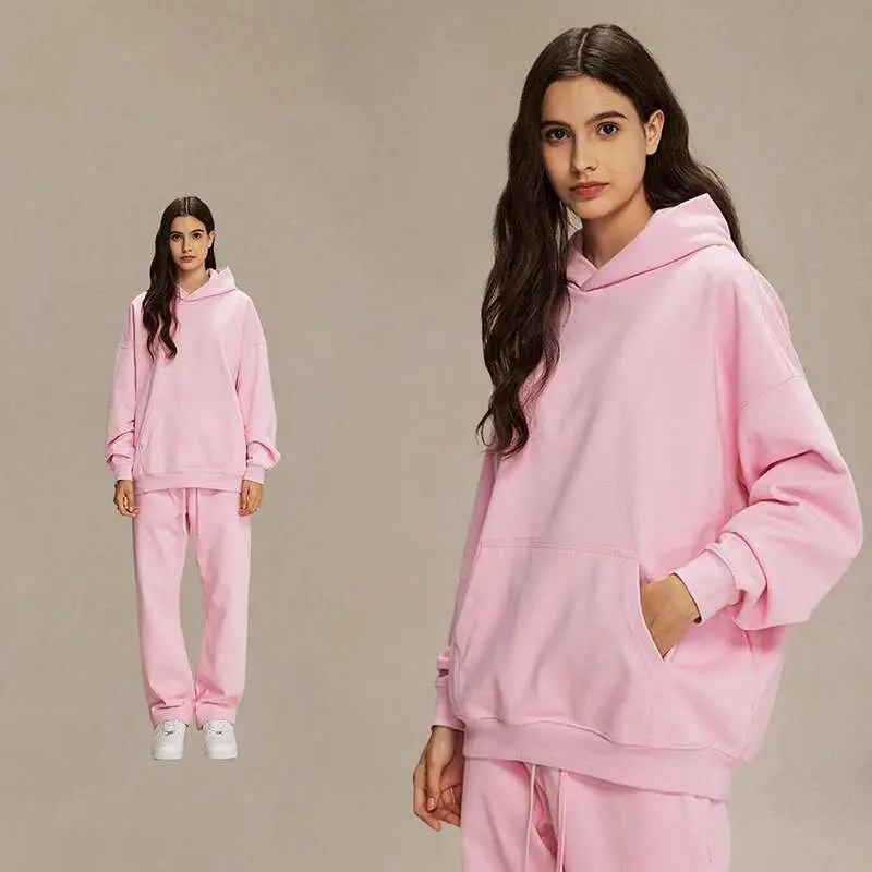 IEFB  Autumn Winter New Casual Oversize Loose Set High Street Ins Round Neck Hooded Pants Set 2025 Solid Color Streetwear