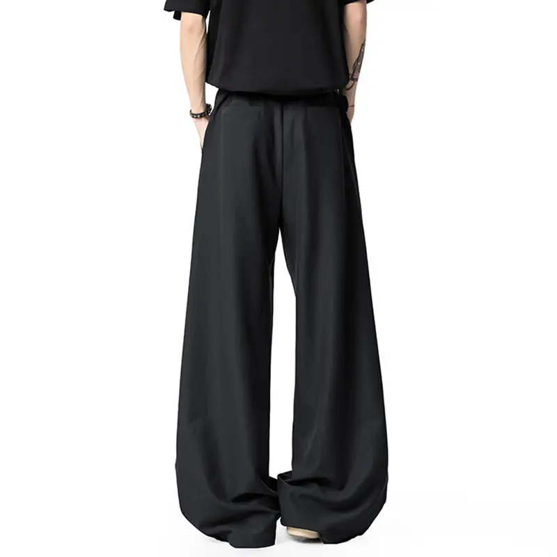 IEFB American Style New Fashion Solid Color Pleated Suit Pants Wide Leg Male Trendy Casual Pants 2025 Streetwear Tide 9W3362