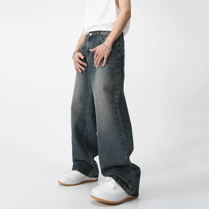 IEFB Men's Wear Denim Pants New Korean Straight Washed Jeans Loose Ins Trendy Male Trousers Summer Fashion Tide Men 9C4736