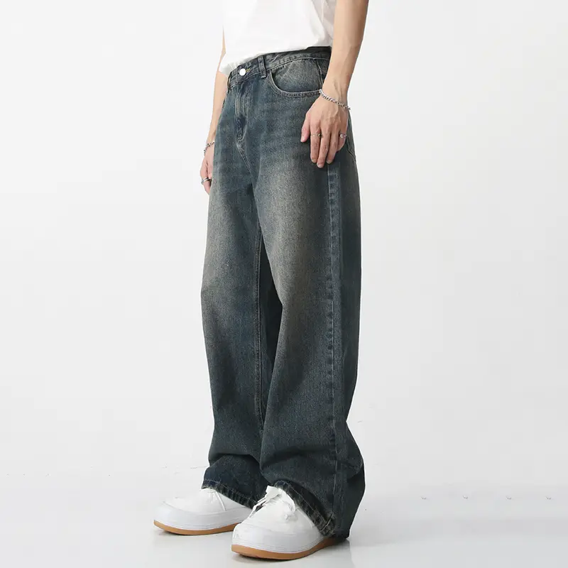 IEFB Men's Wear Denim Pants New Korean Straight Washed Jeans Loose Ins Trendy Male Trousers Summer Fashion Tide Men 9C4736