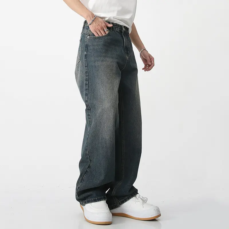 IEFB Men's Wear Denim Pants New Korean Straight Washed Jeans Loose Ins Trendy Male Trousers Summer Fashion Tide Men 9C4736