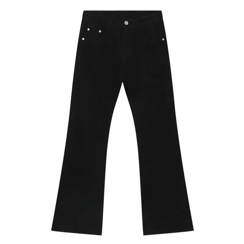 IEFB Men's Wear Boot-cut Jeans Simple Black Slim Fit Elastic Micro Pull Denim Pants Four Seasons Summer New Fashion Trend 9W1987