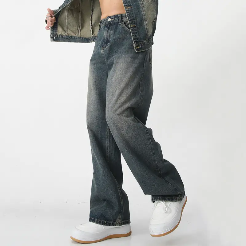 IEFB Men's Wear Denim Pants New Korean Straight Washed Jeans Loose Ins Trendy Male Trousers Summer Fashion Tide Men 9C4736