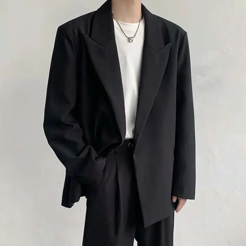 IEFB Trendy Men's Blazers Korean Style Waist Lace-up Suit Jacket Solid Color Lapel Spring New Fashion Male Clothing 9A7638