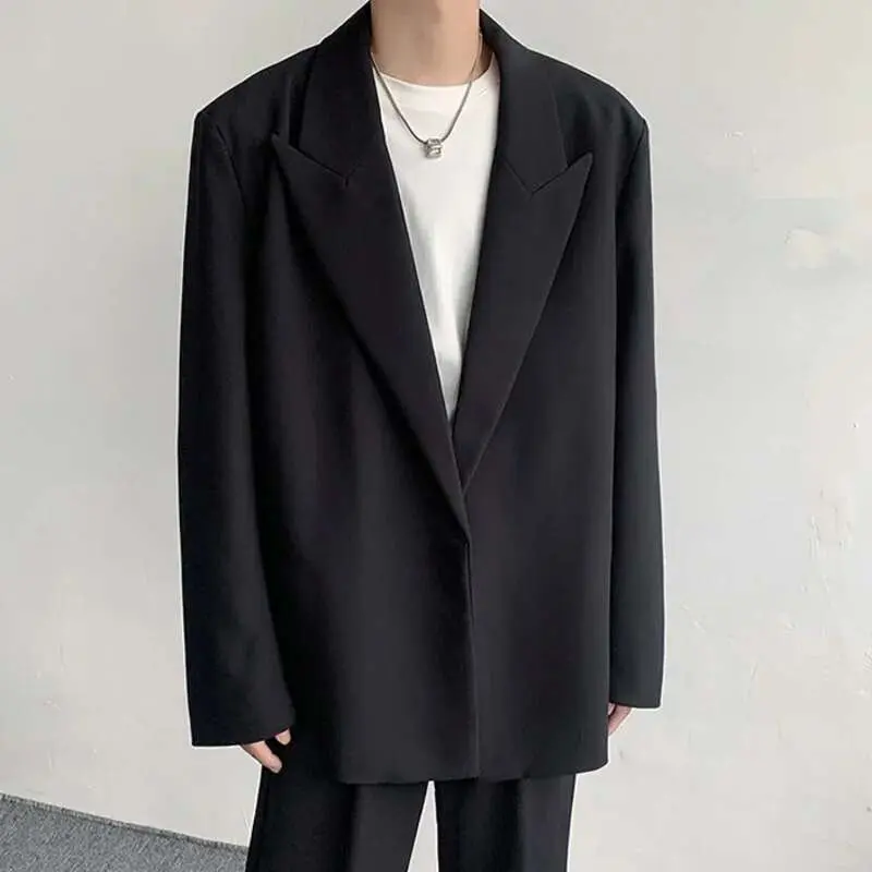IEFB Trendy Men's Blazers Korean Style Waist Lace-up Suit Jacket Solid Color Lapel Spring New Fashion Male Clothing 9A7638
