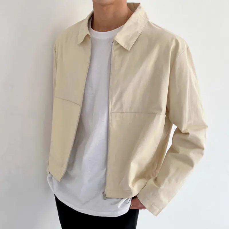 IEFB Korean Style New Chic Men's Jacket Turn-down Collar Zipper Simple Male Jackets Spring Autumn Male Trendy Jackets 9C7227
