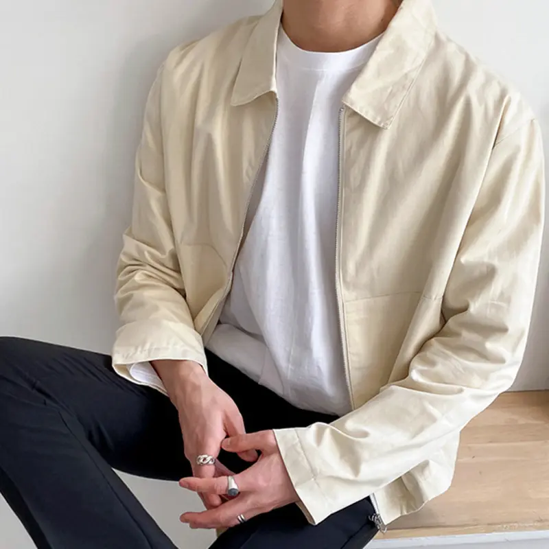 IEFB Korean Style New Chic Men's Jacket Turn-down Collar Zipper Simple Male Jackets Spring Autumn Male Trendy Jackets 9C7227