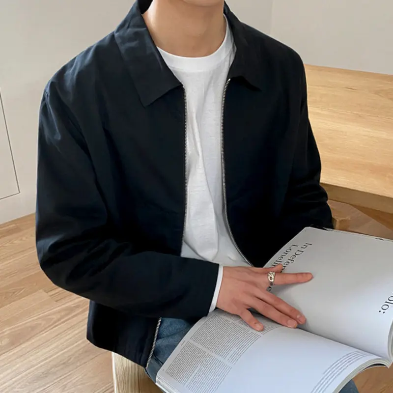 IEFB Korean Style New Chic Men's Jacket Turn-down Collar Zipper Simple Male Jackets Spring Autumn Male Trendy Jackets 9C7227