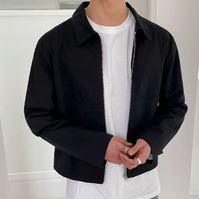 IEFB Korean Style New Chic Men's Jacket Turn-down Collar Zipper Simple Male Jackets Spring Autumn Male Trendy Jackets 9C7227