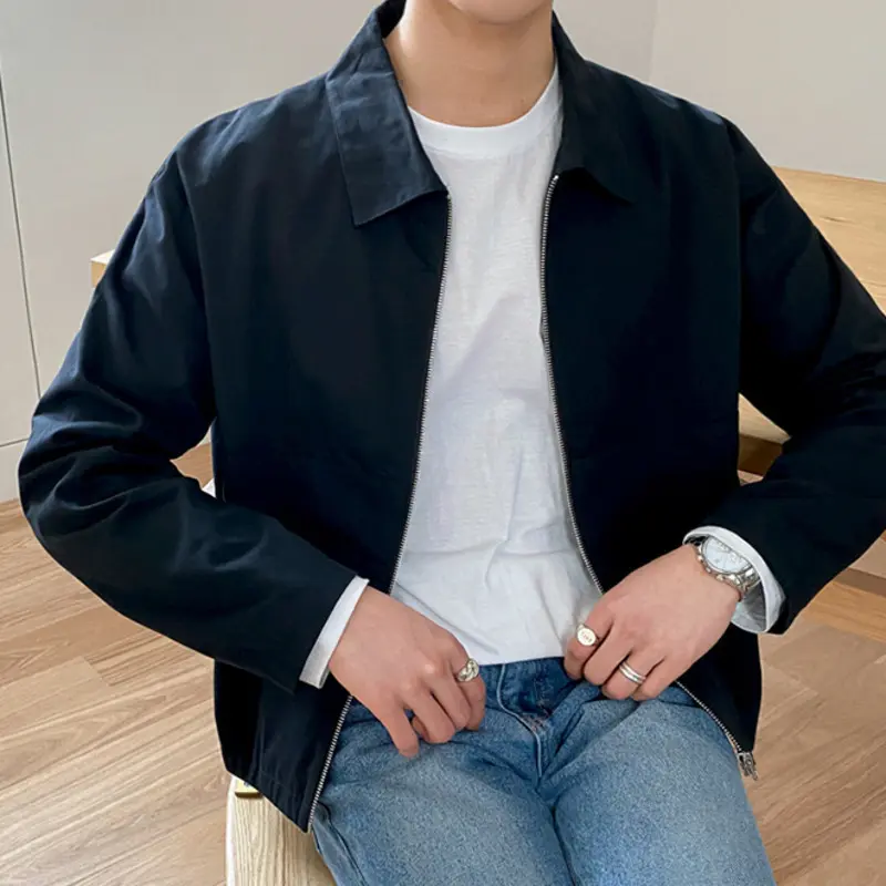 IEFB Korean Style New Chic Men's Jacket Turn-down Collar Zipper Simple Male Jackets Spring Autumn Male Trendy Jackets 9C7227