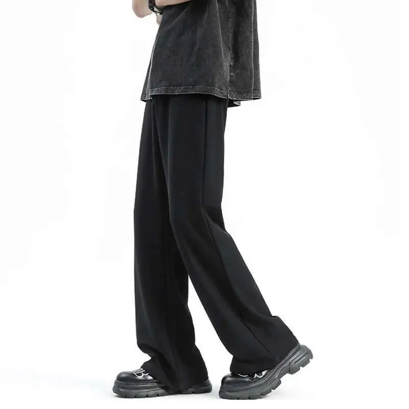 IEFB Men's Suit Pants Flared Trousers Solid Color New Summer Fashionable Ice Silk Loose Casual Trousers Men Clothing 9W1320