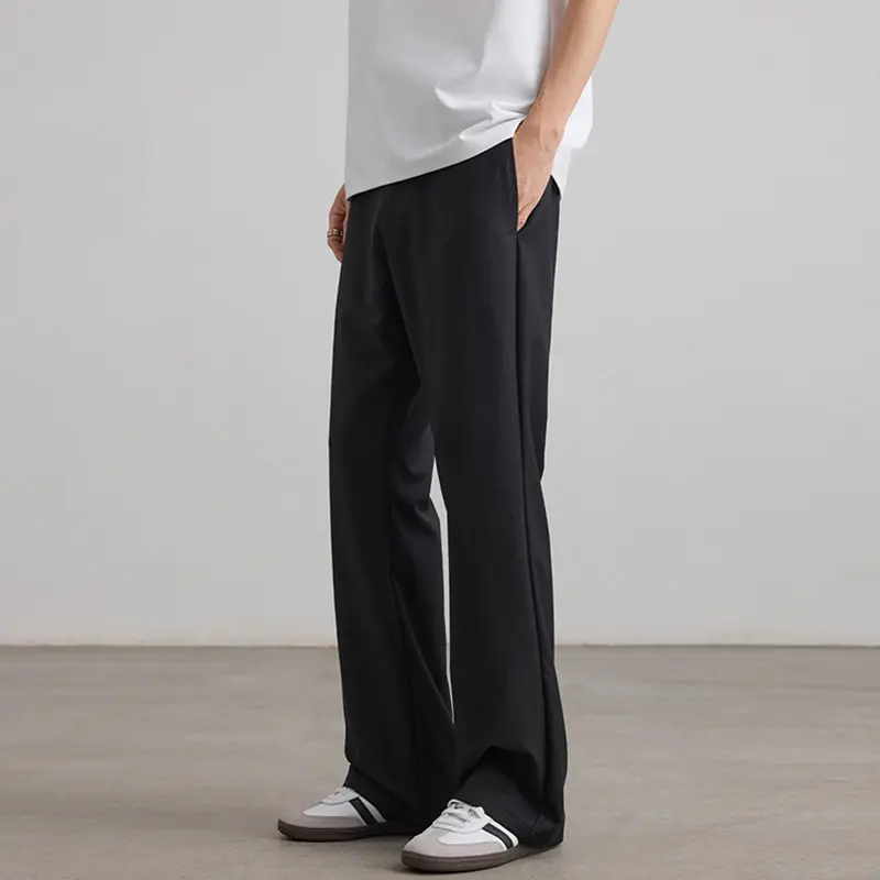 IEFB Men's Suit Pants New American Style Micro Flared Stylish Straight Wide Leg Solid Color Trendy Male Causla Trousers 9W1903