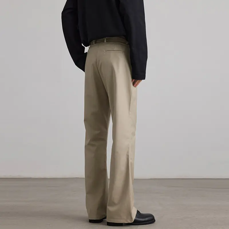 IEFB Men's Suit Pants New American Style Micro Flared Stylish Straight Wide Leg Solid Color Trendy Male Causla Trousers 9W1903