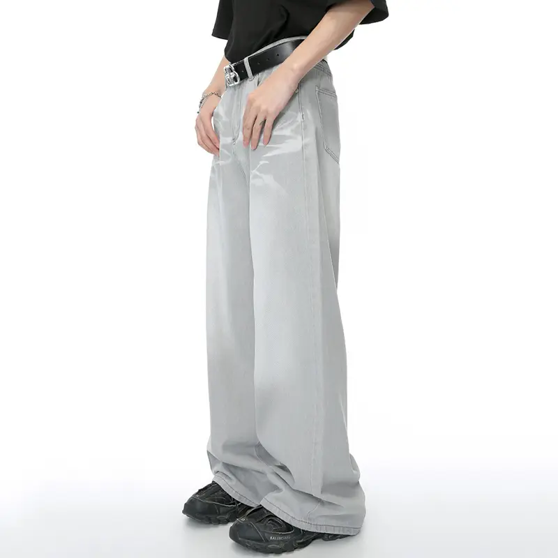 IEFB Straight Male Jeans Vintage Men's Denim Pants Tie-dyed Design Wide Leg Trousers Spring New Stylish Men Clothing 9C4276