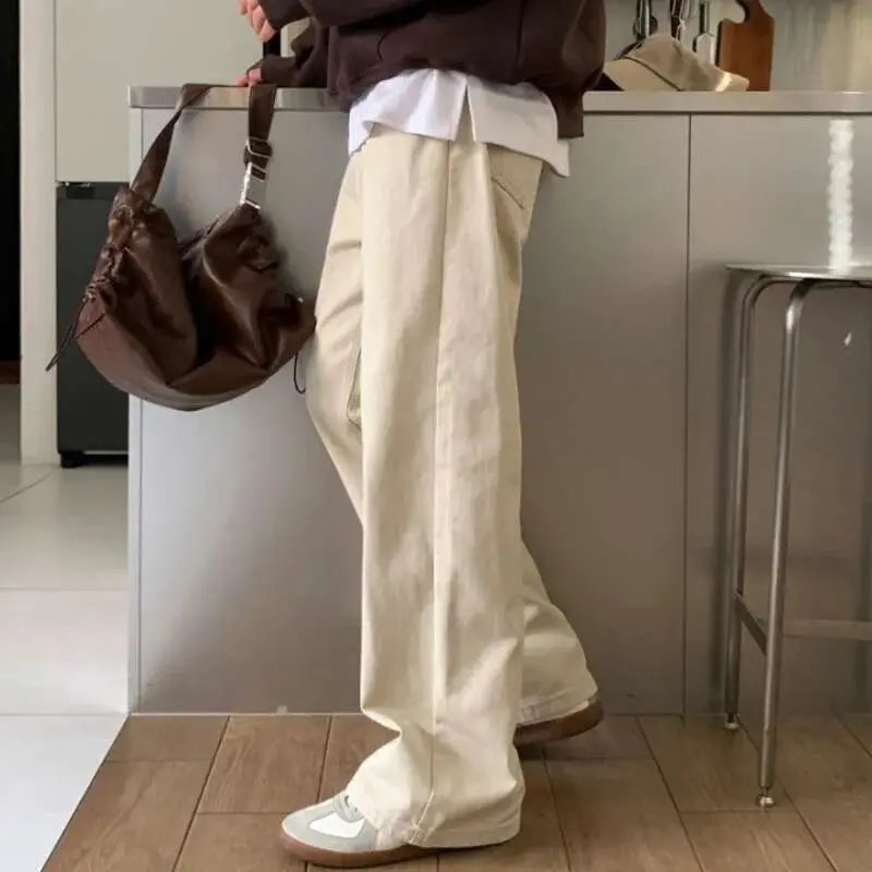 IEFB Men's Straight Leg Casual Pants Male Spring Loose Menwear Toursers Korean Version Solid Color Handsome Trendy 9W1437
