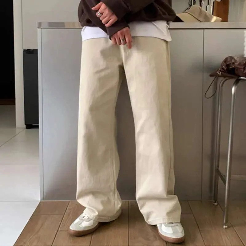 IEFB Men's Straight Leg Casual Pants Male Spring Loose Menwear Toursers Korean Version Solid Color Handsome Trendy 9W1437
