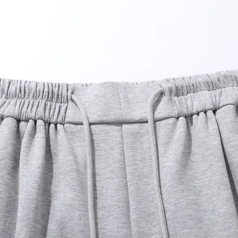 IEFB Niche Design Men's Casual Sweatpants Pleated Design Drawstring Solid Color Elastic Waist Male Curved Knife Trousers 9W4329