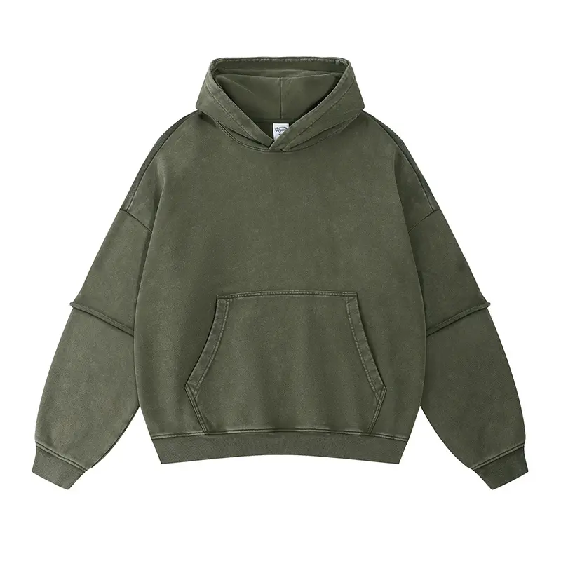 IEFB American Style Men's Sweatshirt Autumn Winter New Fashion Fake Two-Piece Washed Vintage Distressed Hoodies Men 9W3692
