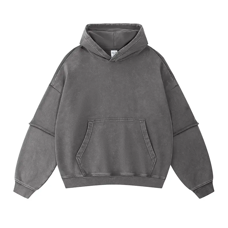 IEFB American Style Men's Sweatshirt Autumn Winter New Fashion Fake Two-Piece Washed Vintage Distressed Hoodies Men 9W3692