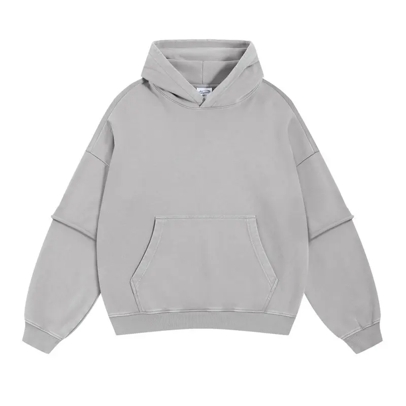IEFB American Style Men's Sweatshirt Autumn Winter New Fashion Fake Two-Piece Washed Vintage Distressed Hoodies Men 9W3692