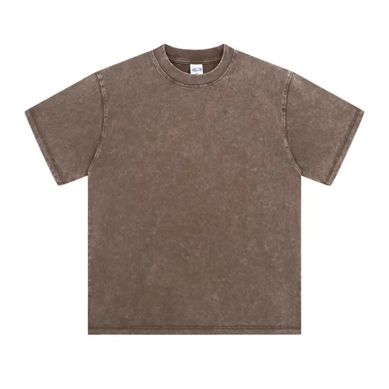 IEFB American Style Men's T-shirts Casual Round Collar Short Sleeved Solid Color Batik Simple Loose Pullover Male Tees 9W3694
