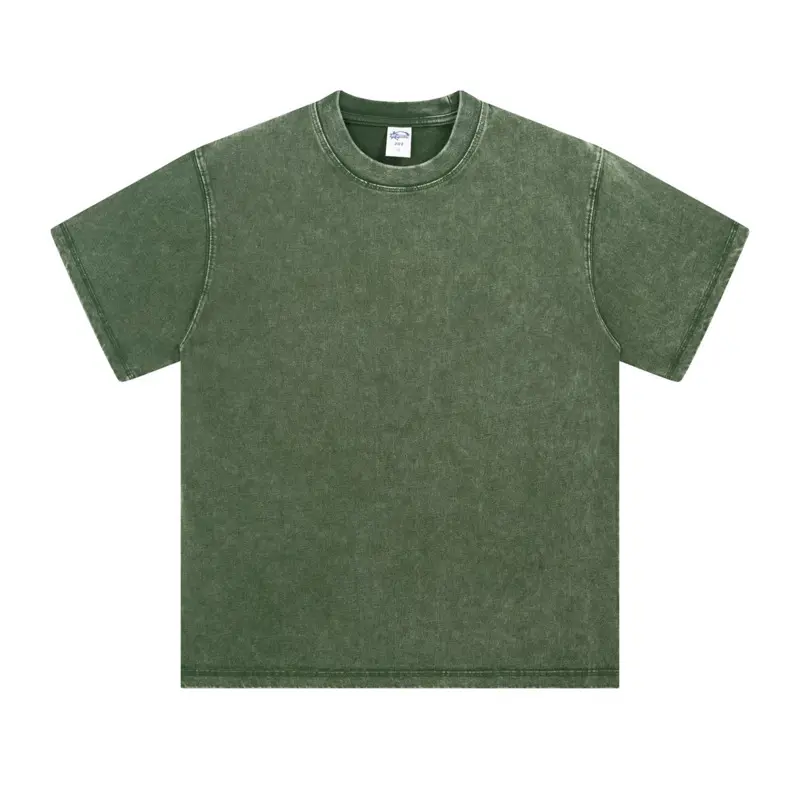 IEFB American Style Men's T-shirts Casual Round Collar Short Sleeved Solid Color Batik Simple Loose Pullover Male Tees 9W3694