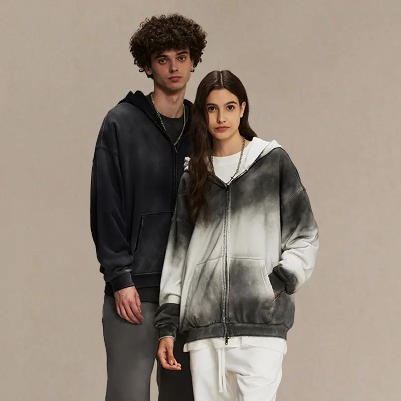 IEFB Niche Design Men's Hoodies Dirty-dying Contrast Color Distress Pocket Hooded Washing Fashion Male Sweatshirt Autumn 9W4135