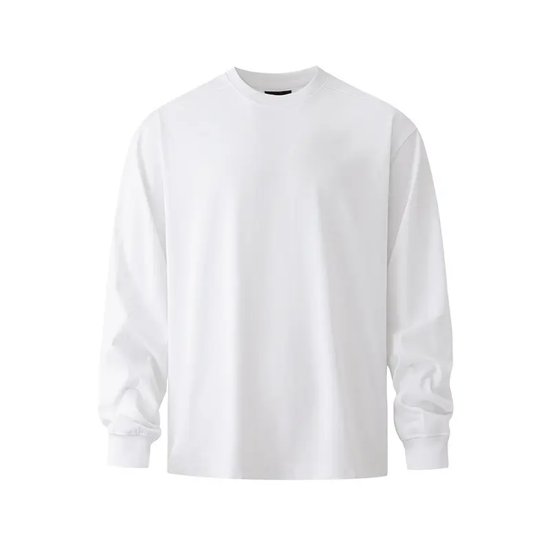 IEFB Simple Solid Color Long Sleeve T-Shirt Men Loose Fit Autumn New Stylish Korean Style Round Collar Male Tees Casual 9W4024