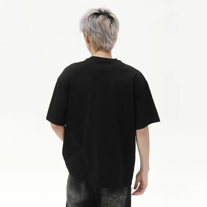 IEFB Niche Design Men's Tees Round Neck Cartoon Letter Printing Contrast Color Short Sleeved Casual Male T-shirts Trendy 9W2779