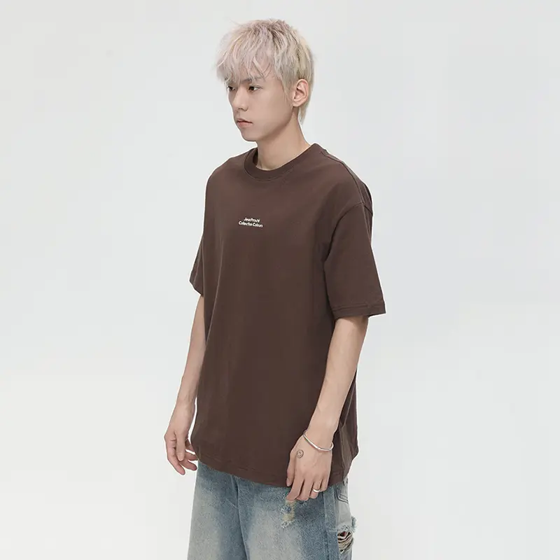 IEFB New Summer Men's T-shirts Round Collar Letter Printing Contrast Color Casual Tees Short Sleeved Loose Male Tops Tide 9W3381